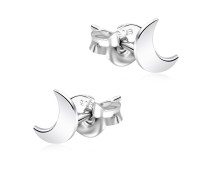 Crescent Moon Shaped Silver Ear Stud STS-5306